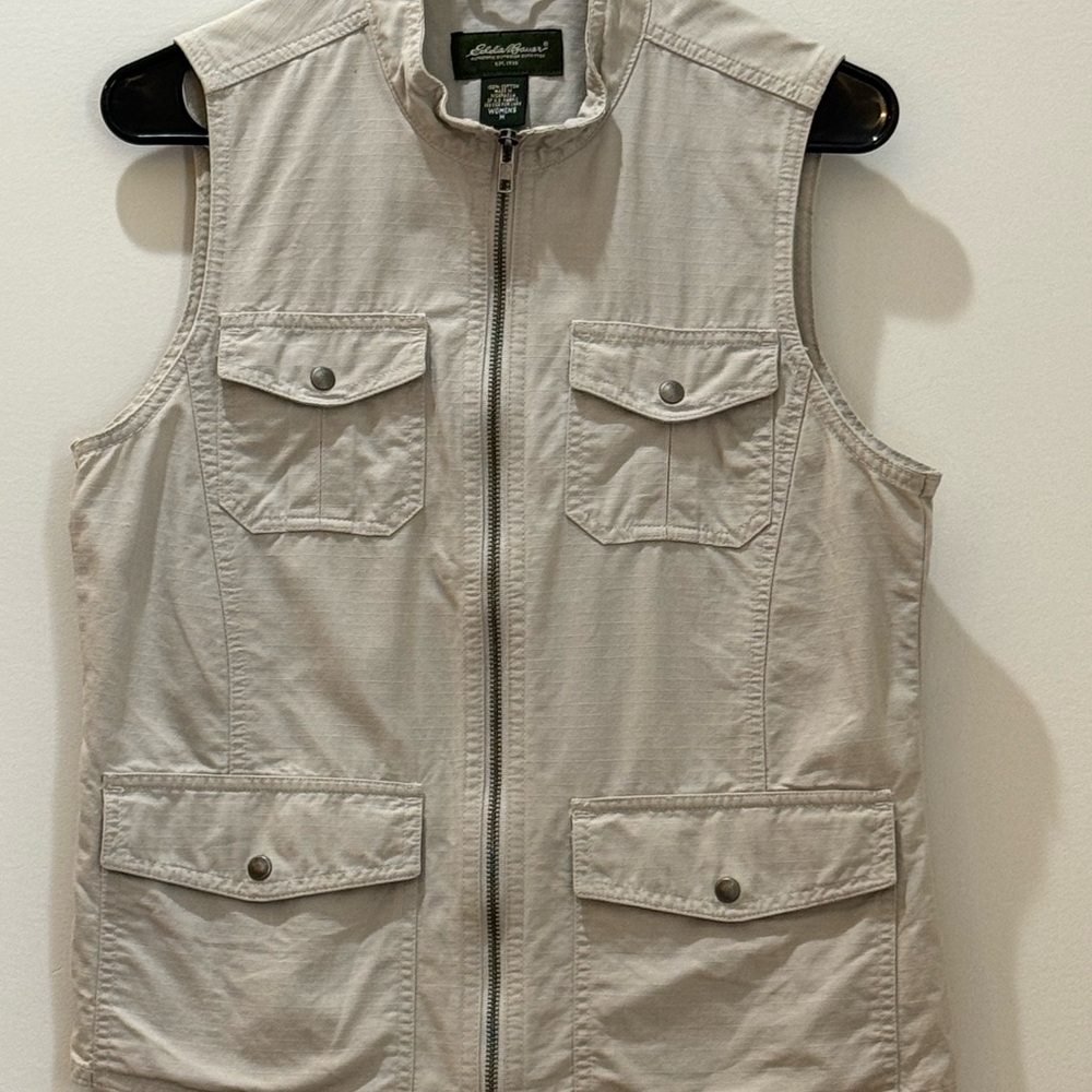 Eddie Bauer Women's Cream Cotton Vest